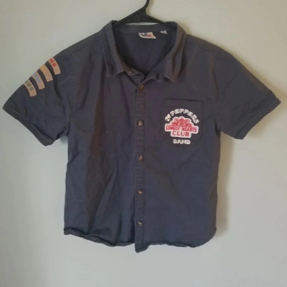 Beatles Vintage Mechanic Button Up Shirt! Boys L